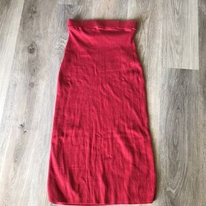 Cotton red skirt elastic band